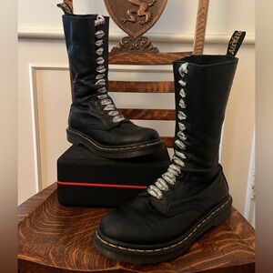 Dr. Martens High Zippered Laced Ribbon Boots